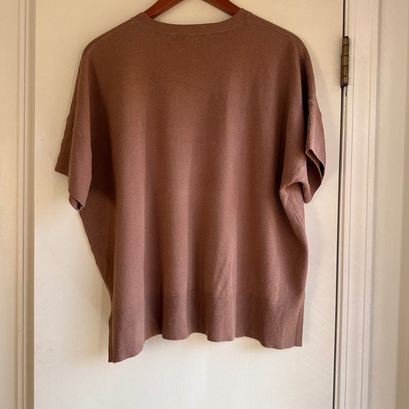 Splendid Brown Crew Neck Knit Short Sleeve Sweater Top XS Pullover - Picture 6 of 8